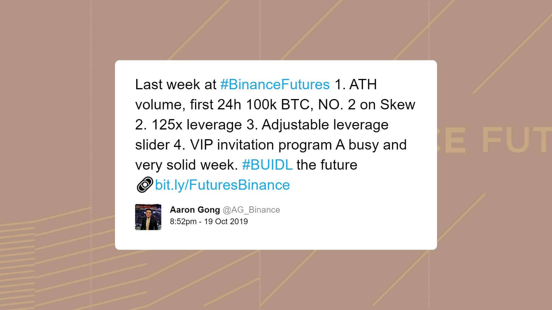 Binance Exec: Bitcoin futures volume rose significantly in 2019, as it raises leverage to 125x