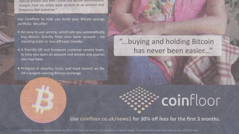 The U.K. advertising watchdog bans misleading Bitcoin advert