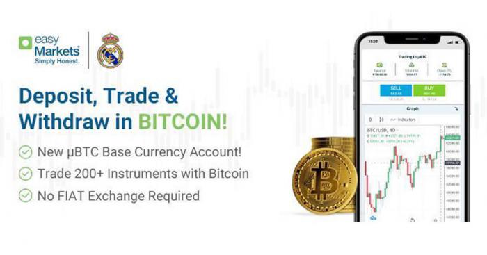 easyMarkets Now Offering Trading, Deposit and Withdrawals in Bitcoin