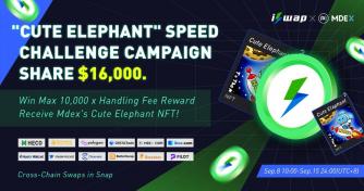 iSwap and Mdex Launch the “Cute Elephant” Speed Challenge to Give Users a Chance at a 10,000 x Return in Rewards 