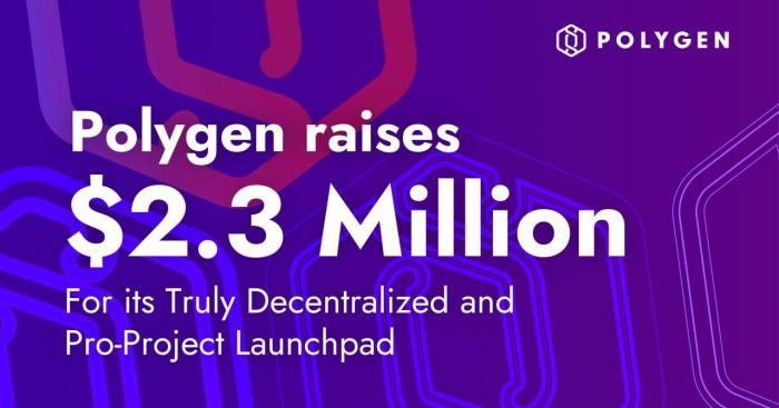 Polygen Raises $2.3 Million For its Truly Decentralized and Pro-Project Launchpad