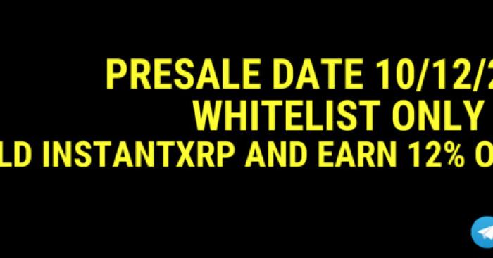 InstantXRP token is officially in pre-sale on PinkSale
