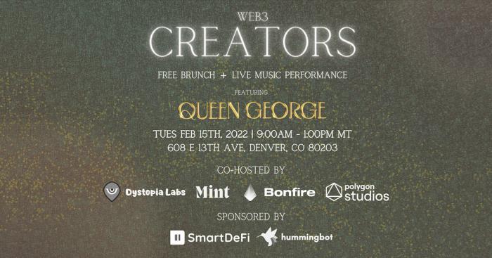 Largest Gathering of Web3 Creators Unite To Watch Queen George Perform February 15th at ETH Denver