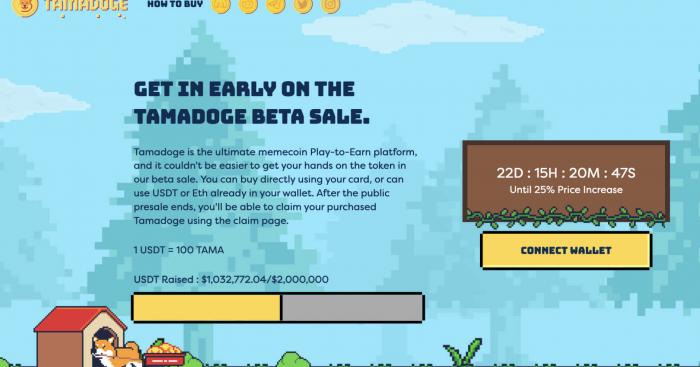 Metaverse Memecoin Tamadoge Raises $1 Million Midway Through Its Beta Sale