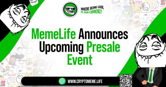 MemeLife Announces Upcoming Presale Event Focused on Meme-Based Cryptocurrency Innovation