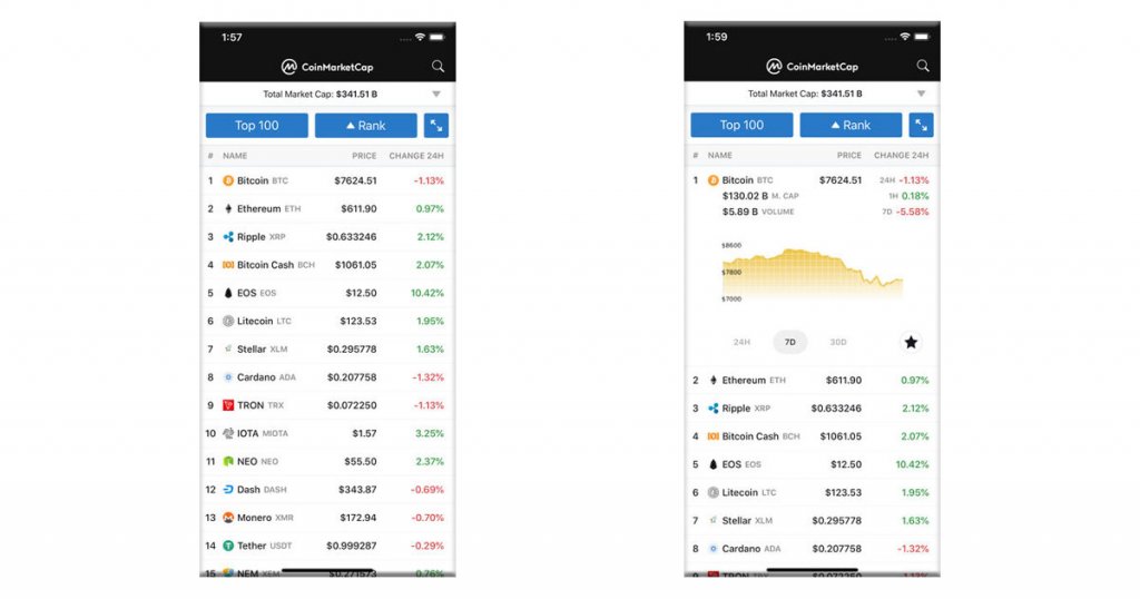 CoinMarketCap screenshot