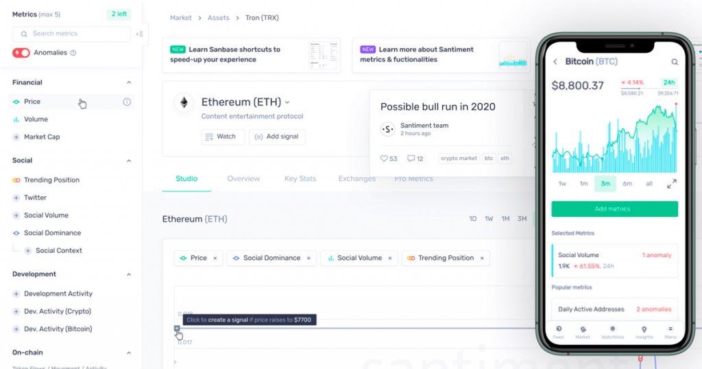 Santiment screenshot 1
