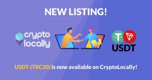 P2P trading platform CryptoLocally now supports USDT-TRC20