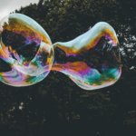 bubble on black and white textile