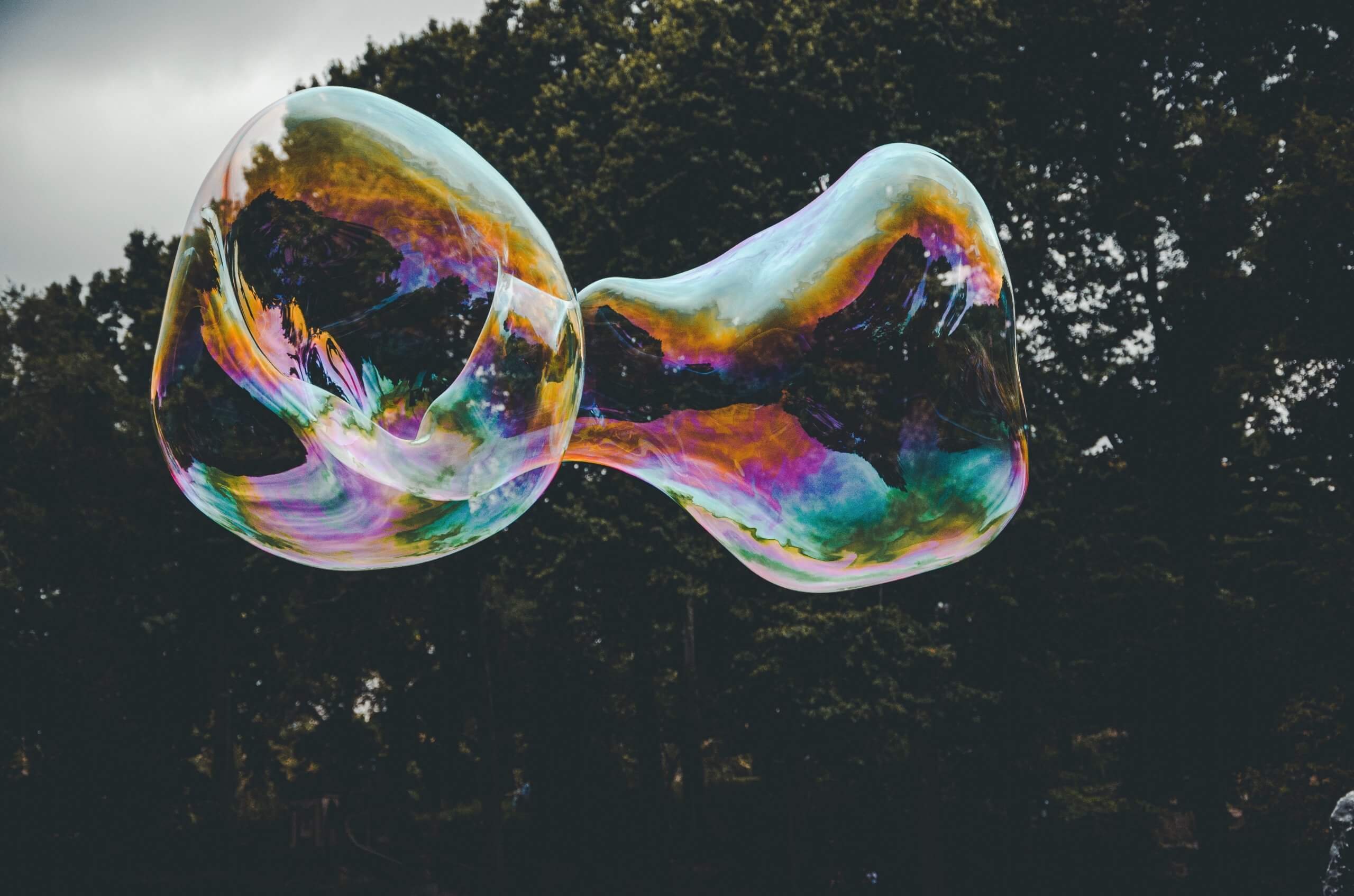 bubble on black and white textile