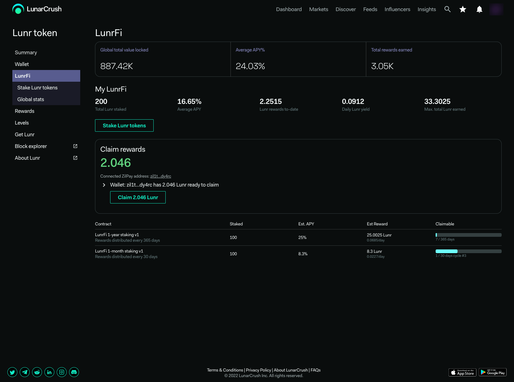 LunarFi interface