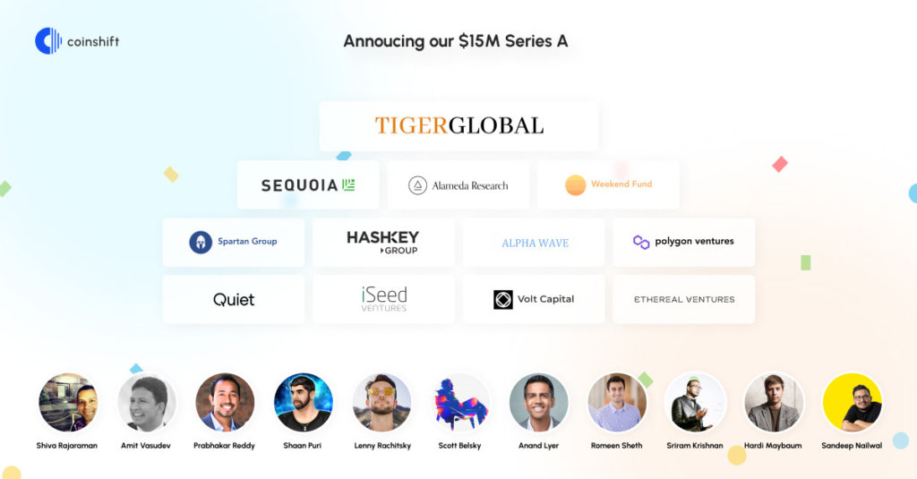 Coinshift Closes $15 Million Series A Led by Tiger Global, Sequoia Capital India, Alameda Ventures
