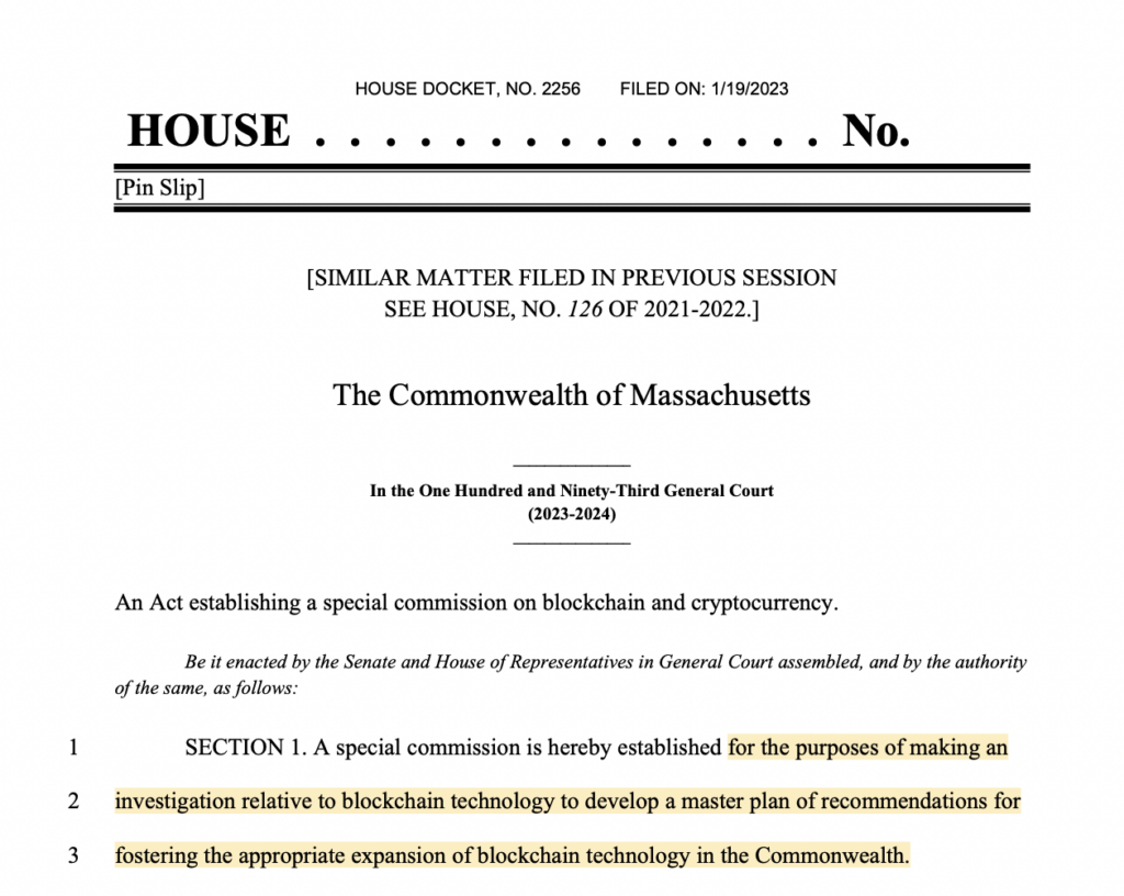 Massachusetts bill for special blockchain commission to assess government usage