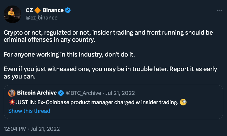 cz binance insider trading