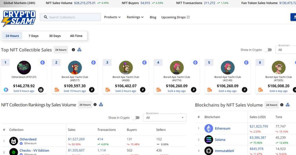 CryptoSlam screenshot 1