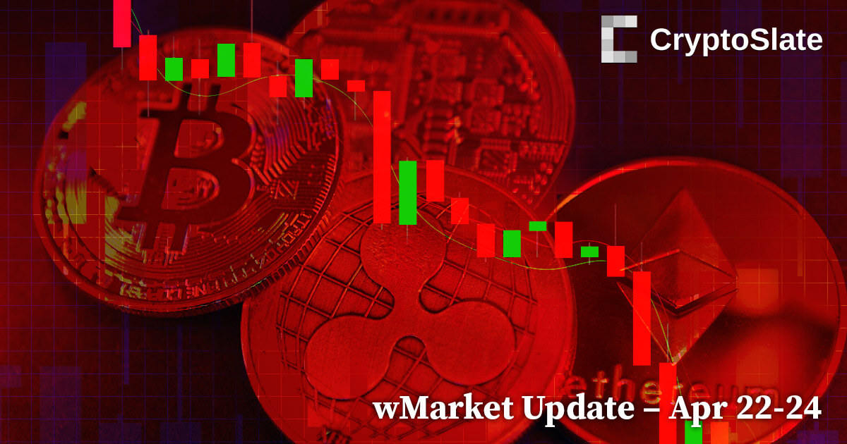 CryptoSlate wMarket Replace: Continued decline sees crypto market cap sink to $1.16T