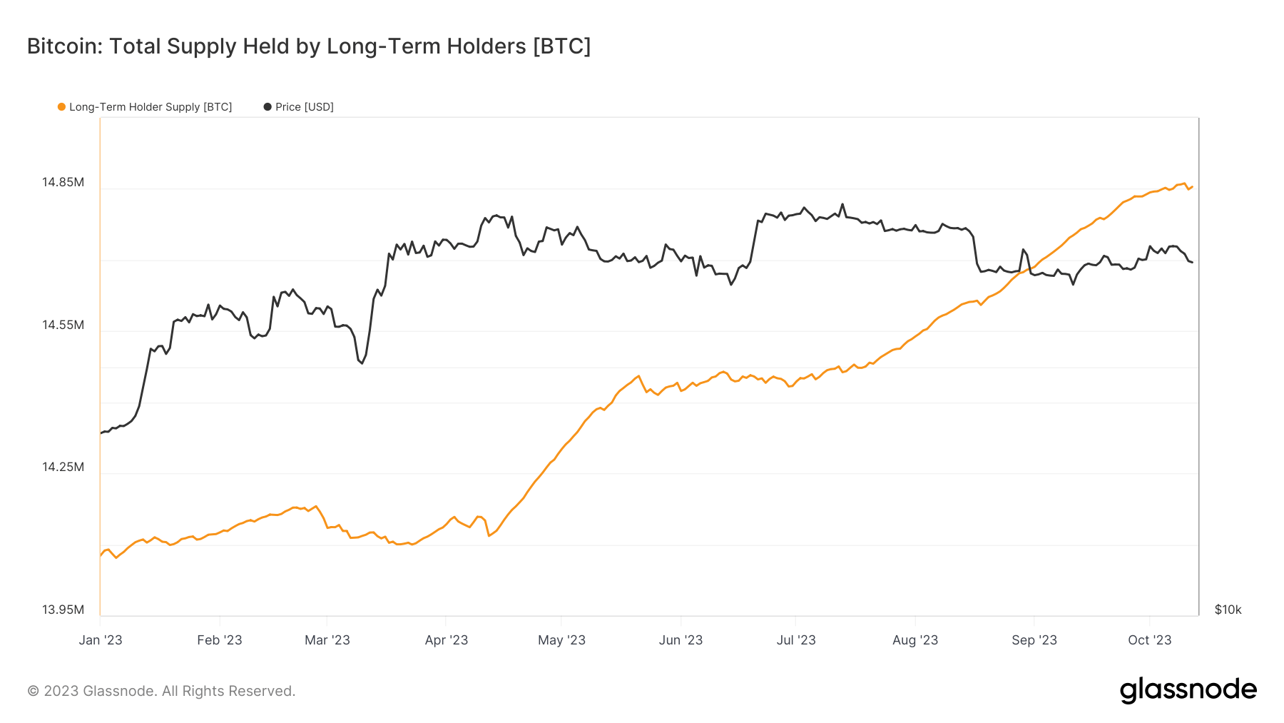 bitcoin long term holder supply ytd