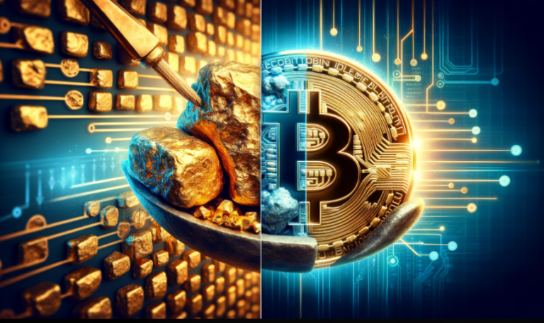 Bitcoin and gold show similar trends as miner shares fall behind spot prices