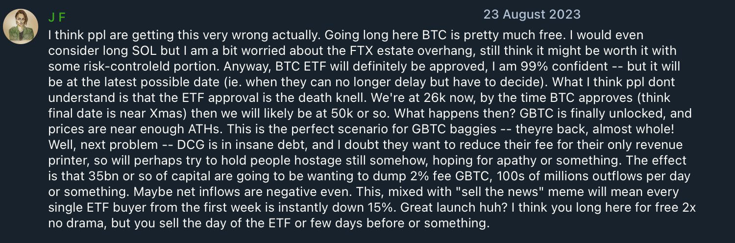 Old Cobie post surfaces predicting the Bitcoin ETF run up scenario almost on the dot