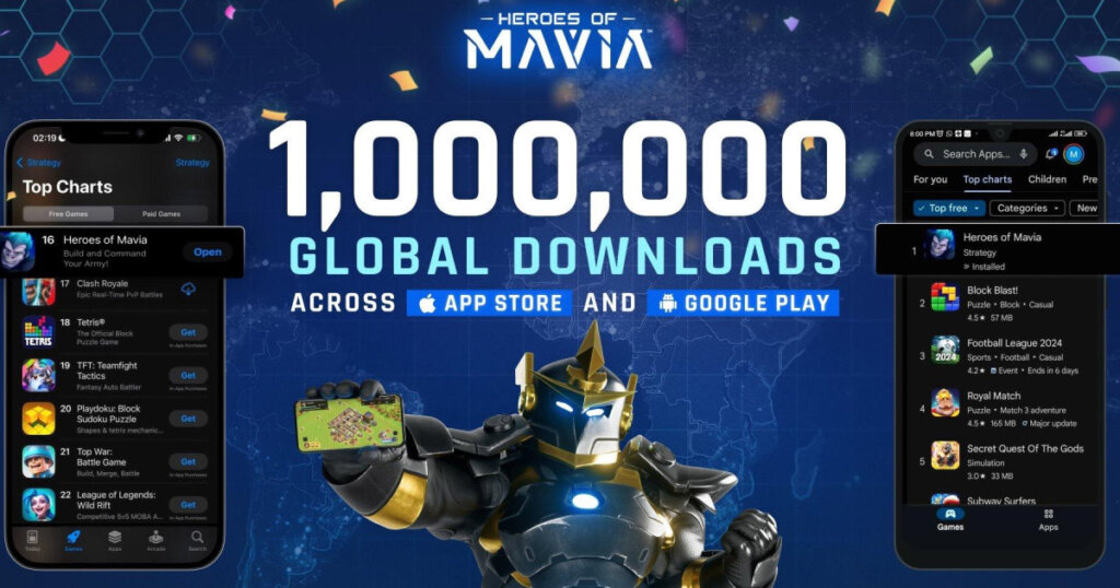 Heroes of Mavia Surpasses 1 Million Downloads, Dominates Global App Store Rankings Before Token Launch