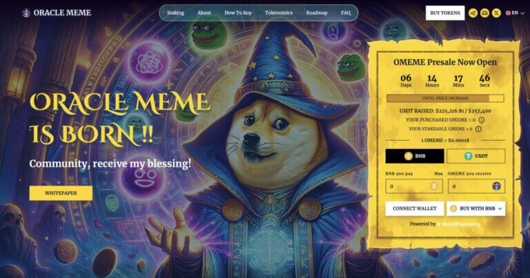 ORACLE MEME Coin Presale Achieves $208,000 Milestone in Minutes
