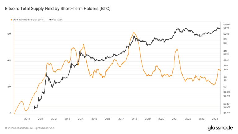 Bitcoin short-term holders increased holdings by over 1 million BTC in six months