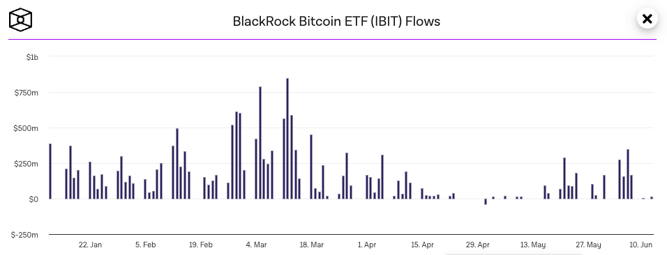 blackrock ibit flows bitcoin etfs