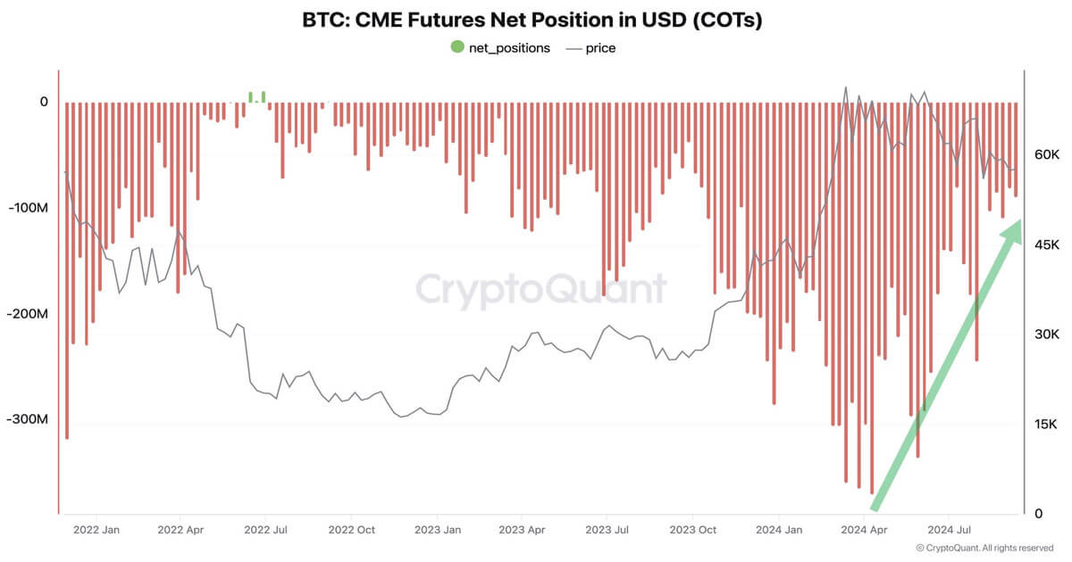 CME futures net position change (CryptoQuant)