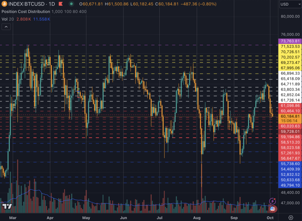 Canaux Bitcoin 2024 (TradingView)