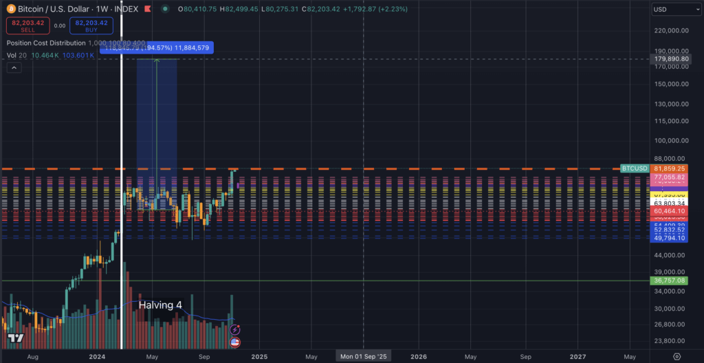 Bitcoin halving 2024 price increase (Source: TradingView)