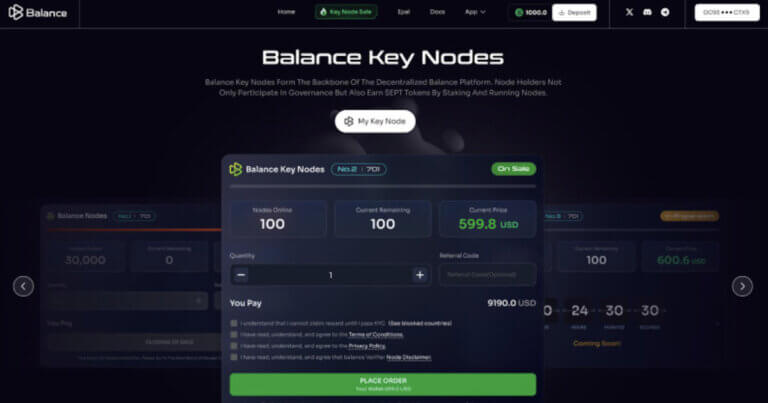 Balance.fun Key Nodes Secure Over $10 Million in Institutional Investment, Following its $30 Million Fundraise