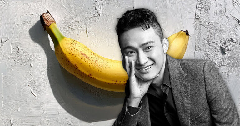 Justin Sun eats the $6.2 million banana duct-taped to a wall