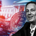 A Bitcoin symbol appears over U.S. government imagery with David Sacks highlighted, reflecting scrutiny of his role as White House crypto czar - Cover art/illustration via CryptoSlate. Article's Title: Elizabeth Warren raises ethics concerns over White House crypto czar David Sacks' tenure