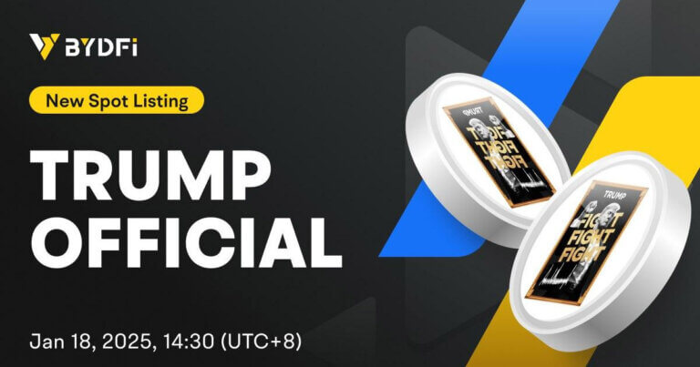 BYDFi Introduces $TRUMP: Trump’s Officially Recognized Personal Token with with a Market Cap of $12,280 Million