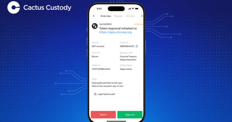 Cactus Custody Introduces Mobile Approval Tool for Secure, On-the-Go Access