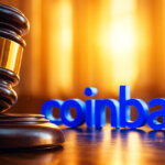 A judge’s gavel rests beside the Coinbase logo, symbolizing the exchange’s legal battle with the SEC over lost communications accountability - Cover art/illustration via CryptoSlate.