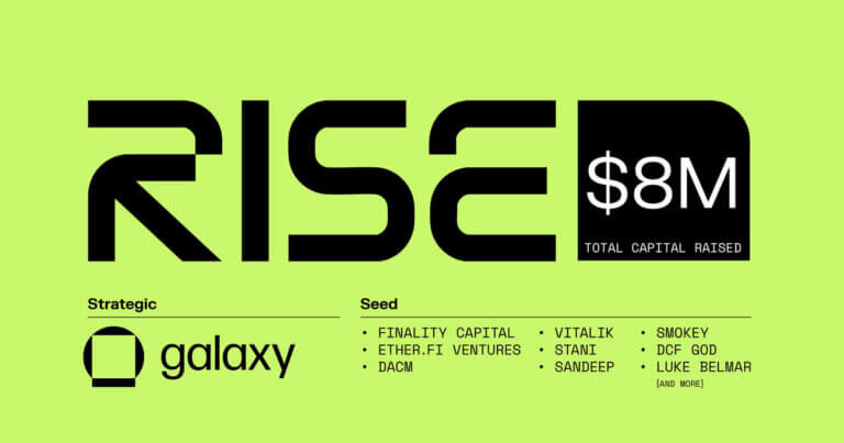 Galaxy Ventures Backs RISE Chain, $8M Raised to Launch Fastest Zone for Real-Time Apps on Ethereum