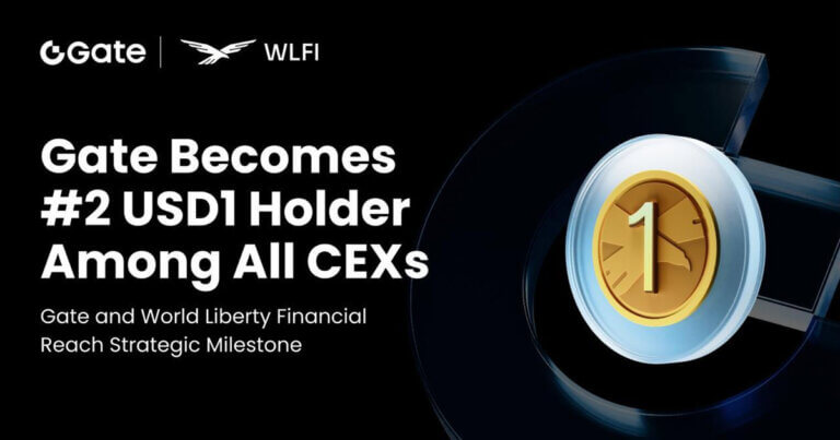 Gate and World Liberty Financial Reach Strategic Milestone: Gate Becomes Second-Largest Holder of USD1 Among Centralized Exchanges