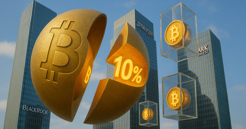 Institutions now hold over 10% of Bitcoin supply as demand outpaces BTC mining by 10x
