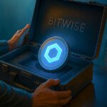 ChatGPT said: A glowing Chainlink token rests inside a Bitwise-branded case, symbolizing the firm’s filing for a Chainlink ETF - Cover art/illustration via CryptoSlate. Image includes combined content which may include AI-generated content