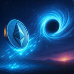 An Ethereum coin is depicted being pulled into a black hole as smaller altcoins orbit around - Cover art/illustration via CryptoSlate.