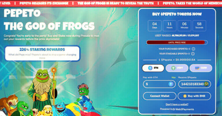 Ethereum Based Meme Coin Pepeto Presale Past $6.7 Million as Exchange Demo Launches