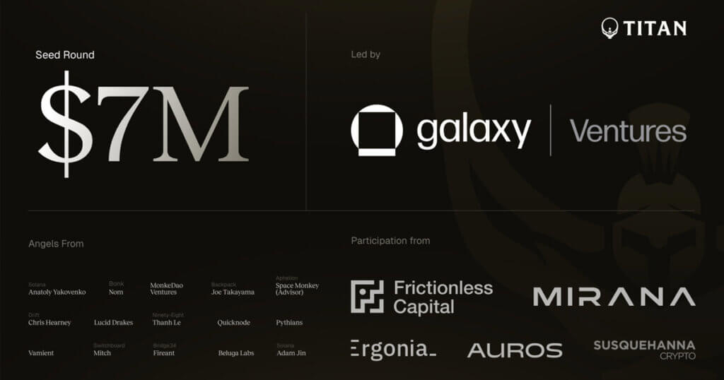 Titan Raises $7M Seed from Galaxy Ventures and Launches Publicly on Solana