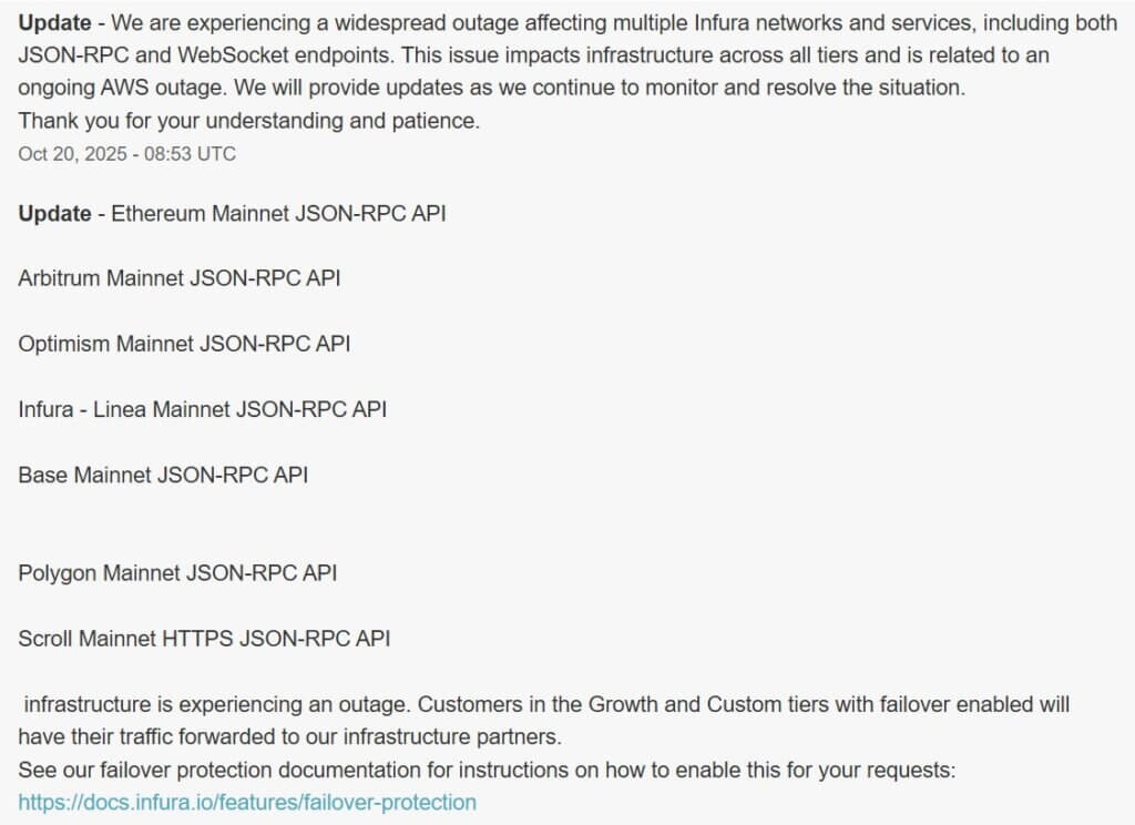 AWS failure exposes crypto's centralized weak point