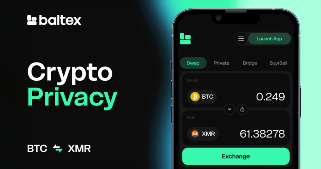 Baltex Launches BTC to XMR Private Swaps