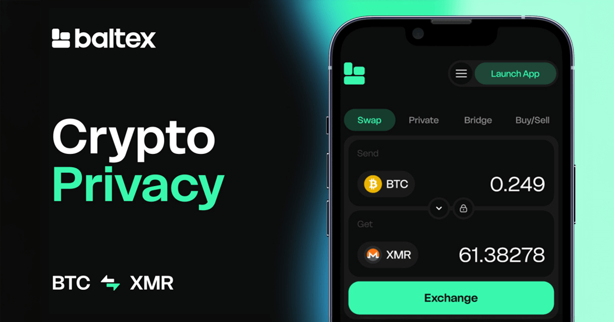 Baltex Launches BTC to XMR Private Swaps