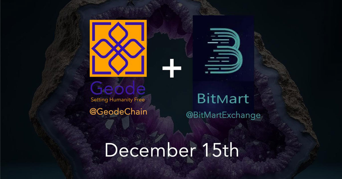 Geode Lists GEODE Coin on BitMart.com as Part of Ongoing Decentralized Infrastructure Expansion