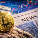 A Bitcoin coin in front of the Federal Reserve building and financial news pages, symbolizing why strong macro headlines are failing to boost Bitcoin’s price momentum.