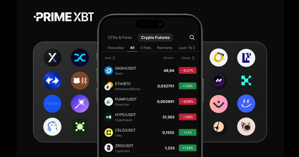 PrimeXBT Expands Crypto Futures with 40 New Crypto Assets