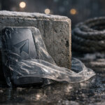 Smartphone with Telegram icon wrapped in plastic on a cold pavement, symbolizing users turning to VPNs over decentralized messaging apps and the limits of decentralization adoption